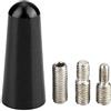 EVGATSAUTO Antenna per asta per auto, adattatore per antenna ad asta corta per tetto auto in lega di alluminio 1,2 pollici 3 cm S nero