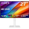 Monitor 27" 4K UHD IPS X AGEX A27I4K HDR10 FreeSync HDMI DP Regolabile