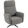 HOMCOM Poltrona relax elettrica girevole e reclinabile in tessuto con poggiatesta e USB, grigio | Aosom Italy