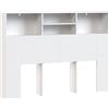 HOMCOM Testiera letto 140 cm contenitore con 4 scomparti aperti, bianco | Aosom Italy