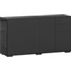 HOMCOM Mobile buffet con 2 cassetti, 4 ante e ripiano regolabile, 140x36x74 cm, nero | Aosom Italy