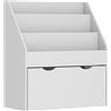 AIYAPLAY Libreria per bambini con 3 ripiani e cassetto, 62,5x30x70 cm, grigio | Aosom Italy