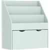 AIYAPLAY Libreria per bambini con 3 ripiani e cassetto, 62,5x30x70 cm, verde | Aosom Italy