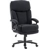 HOMCOM Poltrona da ufficio ergonomica da ufficio in tessuto con schienale alto, nero | Aosom Italy