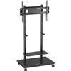Techly Supporto Mobile da pavimento Techly regolabile Altezza con ripiani per Tv 37'' 75'' Nero
