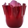 Vaso Fazzoletto Venini Rosso e Rosa - Vetro di Murano Soffiato Made in Italy