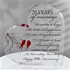 Qunclay Regalo per 20° anno di matrimonio, anniversario di matrimonio, cuore, matrimonio, decorazione, regalo per coppie, genitori, donne, mamma, marito, moglie
