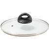 Barazzoni Spa, Coperchio in Vetro, Pomolo Nero, Bordo Inox, ø20cm
