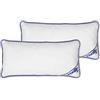 Irisette Body Contour set 2 cuscini 40x80 cm, microfibra rimovibile, lavabile 60°C, Bianco/Blu, Oeko-Tex, Qualità tedesca