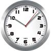 MPM Quality Orologio da parete in metallo, design moderno, con gradino in vetro e metallo, 1 batteria AA, 295 x 295 x 43 mm