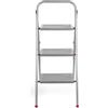 Kleeneze Scaletta Pieghevole Salvaspazio - 3 Gradini, 105 cm, con Piedini Antiscivolo, Capacità 150 kg, Colore Rosa/Grigio