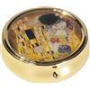 Fridolin Gustav Klimt PORTAPILLOLE Rotondo in Metallo Contenitore per compresse Il Bacio