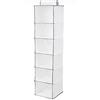 Compactor Organizer Maglioni a 6 Livelli in Tessuto Morbido Life, 30x30x128 cm, Bianco, con Strisce in Velcro