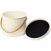 Pebbly - Secchio per compost da interno in acciaio con manico in bambù - 7 litri - Ø 22 x 25 cm - Include filtro antiodore al carbone, elegante, durevole, leggero e robusto, a prova di perdite