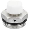 PATIKIL 3/4 BSP Maschio Filettatura Manuale Radiatore Aria Sfiato Valvola, Nichel Placcato Ottone Spina Valvola No Serve Chiave per Radiatore Riscaldatore, Argento Bianco
