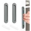 AYHYHLJZJ 2 maniglie per porte scorrevoli, ovali, autoadesive, design moderno, per porte scorrevoli, finestre e armadi, 148 mm, grigio ferro opaco