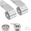 Aomig Amoig Mini Specchio Mosaico Vetro, Piastrelle In Vetro Specchiato Autoadesive, Tessere Mosaico A Specchio per Bagno, Cucina, Decorazione Casa, 2 Rotoli, Colore Argento