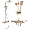 Rea - Set Doccia Bravo Gold Sistema Doccia In Ottone Per Bagno (Gold) 45x40x105cm