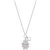 Amen Collana da ragazza con zircone bianco e rosa, medio, argento Sterling, zircone