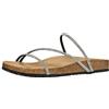 Geox Sandalo piatto da donna D BRIONIA R C, nero/argento, 37 EU