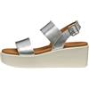 Geox D XAND 2.2S A, Sandalo con Zeppa Donna, Silver, 38 EU