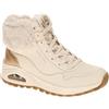 Skechers Uno Rugged Fall Shimmer - Stivaletti da donna, Pelliccia sintetica metallizzata oro naturale Durabuck, 40 EU