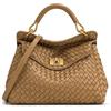 JW PEI Lucia Borsa a Mano da Donna-Marrone Intrecciato