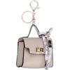 PATIKIL Mini Portachiavi Zaino, Carino Portamonete Portachiavi Pelle PU Portachiavi Borsetta Piccola Borsa Per Auricolari Portachiavi Per Donne Mini Organizzatore Carte Cavo Dati, Beige