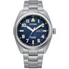 Citizen Orologio sportivo da uomo Eco-Drive da 42 mm, cassa in titanio argentato e cinturino con quadrante blu (BM8560-88L), Blu, Moderno