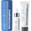 Dermalogica Set Smooth & Hydrate di Dermalogica: Esfoliante quotidiano al latte, peeling, polvere esfoliante, 74 g + Active Moist, prebiotici, idratante, crema, per il viso, 50 ml + Idratazione circolare, acido ialuronico, siero, Fü