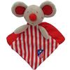CYPBRANDS Marchi CyP- Atlético de Madrid- Doudou per neonati, Coperta di fissaggio, Animali di peluche per bambini, Topo, Wandi, Prodotto ufficiale