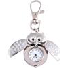 Abaodam Orologio da Tasca Gufo Bianco in Lega Design Retrò e Decorativo, Orologio Portachiavi Grazioso per Donna Facile da Leggere