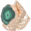 SHERCHPRY Anello Pietra Naturale in Agata Verde, Anello Donna Regolabile Pietra Grezza Irregolare, Gioiello Delicato per Uso Quotidiano e Costume