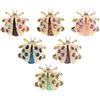 Baluue Spille da Bavero a Forma di Coccinella 6 Pezzi in Lega e Strass, Accessori Moda Creativi e Luminosi per Donne, per Abiti da Occasioni Speciali e Giacche