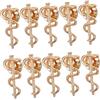 Healeved Spilla a Forma di Bastone Serpente Vintage in Lega Oro, Simbolo della Medicina, Set da 10 Pezzi, Leggero e Adatto a Camicie e Zaini per Infermieri e Professionisti