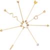 TOPPERFUN Orecchino Industriale a Vite Freccia, Set 8 Pezzi, Acciaio Inox | Finitura Liscia, Fashion, per , Colore Oro, Gioiello da Piercing Orecchio