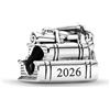 The Charmery Charm Laurea 2026 con Libri, Diploma e Berretto in Argento 925 Compatibile con Charm Pandora, Trollbeads, Chamilia, Biagi e Molti Altri Bracciali Charm del Regno Unito.