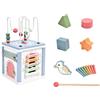 Cubo Multiattività in Legno Educativo Cubo con Labirinto Pastello per Asilo