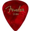 Fender 351 Plettri Chitarra Thin Red Moto per Elettrica | Plettri sottili per chitarra elettrica & acustica, ideali per principianti, motivo rosso moto, stile classico 351