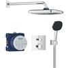 GROHE Precision Sistema Doccia da Incasso, Termostato 2 Vie, Soffione Vitalio Comfort 250, Manopola Doccetta 2 Getti, TurboStat, SafeStop, Cromo, 34882000
