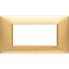 VIMAR 14654.25 PLANA Placca 4 Moduli, Tecnopolimero, dimensioni 13.95 x 8 x 0.9 cm, colore Oro Opaco