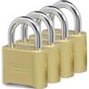 Master Lock Lucchetti a combinazione 175EC4, 4 pezzi, oro, confezione da 4