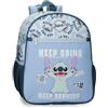 Disney Joumma Stitch Keep Going Zaino Scolastico Blu 27x33x11 cm Poliestere 9,8L
