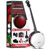 Pyle Kit Iniziale Banjo a 5 Corde con Risonatore, Staffa 24, Tamburo Remo, Retro in Legno Duro, Accordatore, Plettri, Tracolla e Borsa