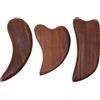 Abaodam Raschietto Gua Sha in Legno Naturale 3 Pezzi Diamante Cuore Semiluna per Massaggio Viso e Corpo Accessorio Sollievo Muscolare e Stimolazione Circolazione Strumento Terapia