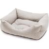 Croci Hydro - Cuccia per Cane Impermeabile Idrorepellente, Cuccia in tessuto Lavabile facile da pulire, Rettangolare, Beige, 90x70 cm