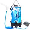 Domary Borsa da Doccia da Campeggio Portatile 12 Litri, con Pompa a Pedale e Tubo Flessibile per Soffione Doccia, Materiale in PVC Che Assorbe Il Calore, Facile Trasportare (#1)