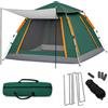 Relaxdays tenda da campeggio automatica, 3-4 persone, verde, protezione UV | 155x240x240 cm, veranda, montaggio rapido
