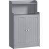 VASAGLE 100 cm di Altezza Mobile Bagno, Mobiletto Bagno con 2 Ante, 2 Ripiani Regolabili, Armadietto per Sala da Pranzo, Cucina, Soggiorno, Grigio Tortora BBC770G02