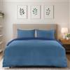Utopia Bedding Copripiumino Una Piazza e Mezza - Microfibra Copripiumino 200x200cm + Federe 50x75cm - Blu Navy/Azzurro